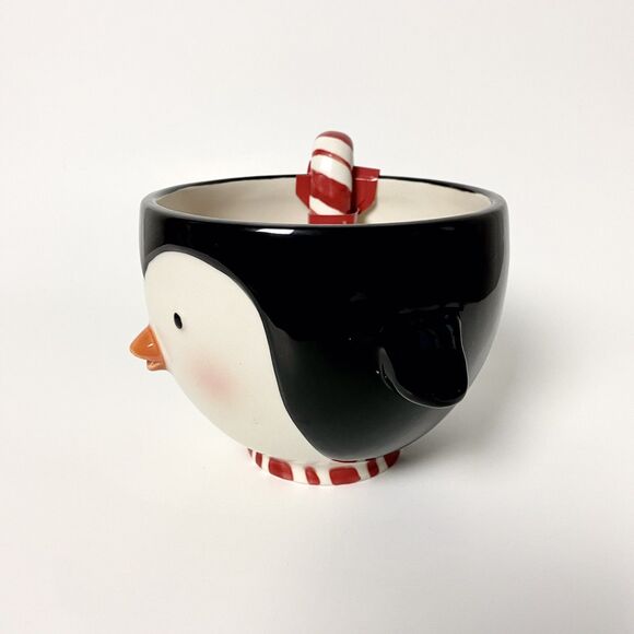 Hallmark 2007 Colorful Ceramic Penguin Shaped Bowl Dish Holiday Hosting Hostess - Picture 8 of 13
